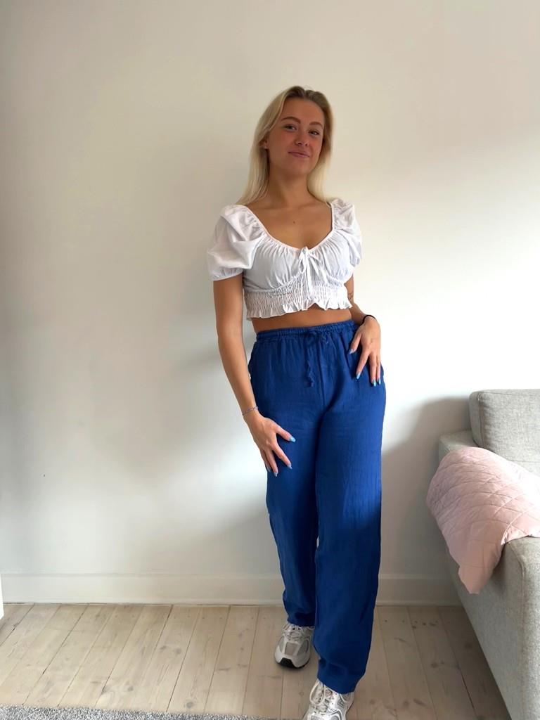 Aino linen pants - royal blue