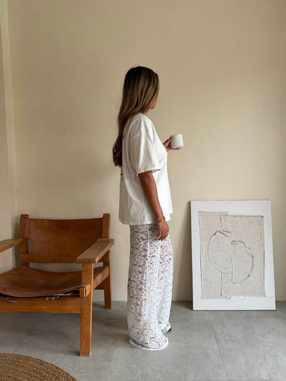 Marla lace pants - White