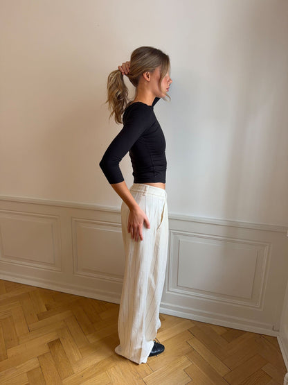 Birna trousers in linen blend - Cream