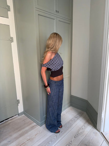 Izabelle trousers with belt – Blue