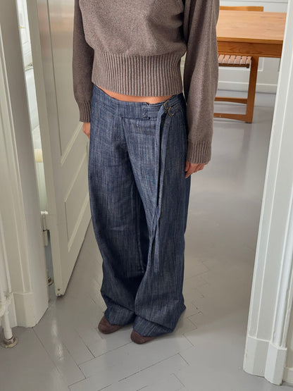 Karol pants with belt – Dark blue
