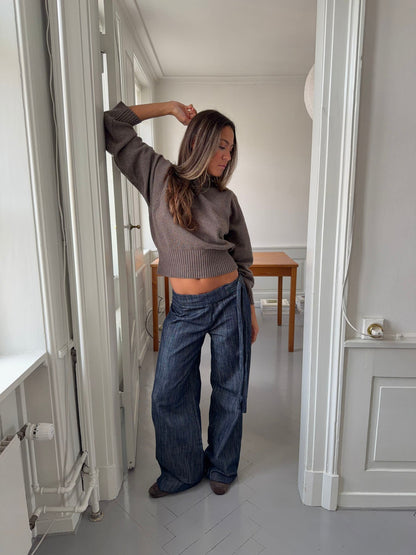 Karol pants with belt – Dark blue