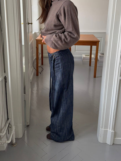 Karol pants with belt – Dark blue