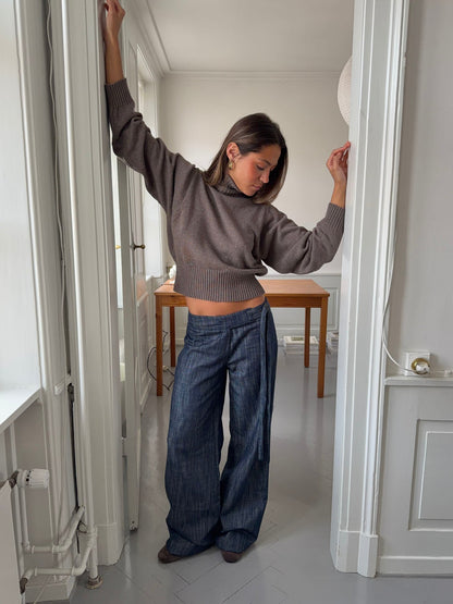 Karol pants with belt – Dark blue