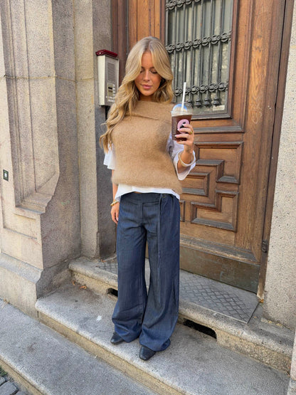 Ronya trousers with belt - Dark blue