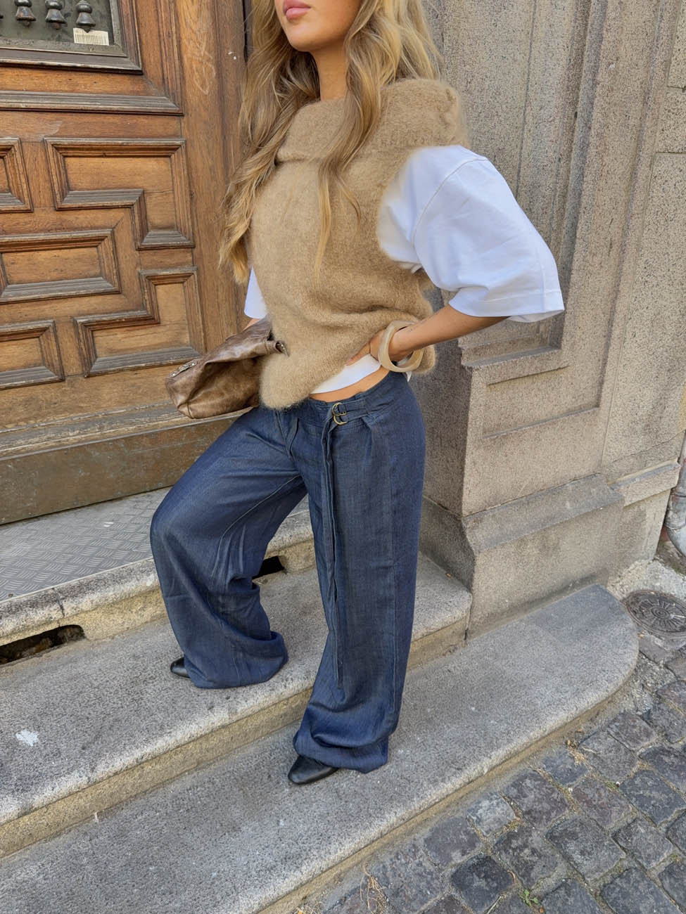 Ronya trousers with belt - Dark blue
