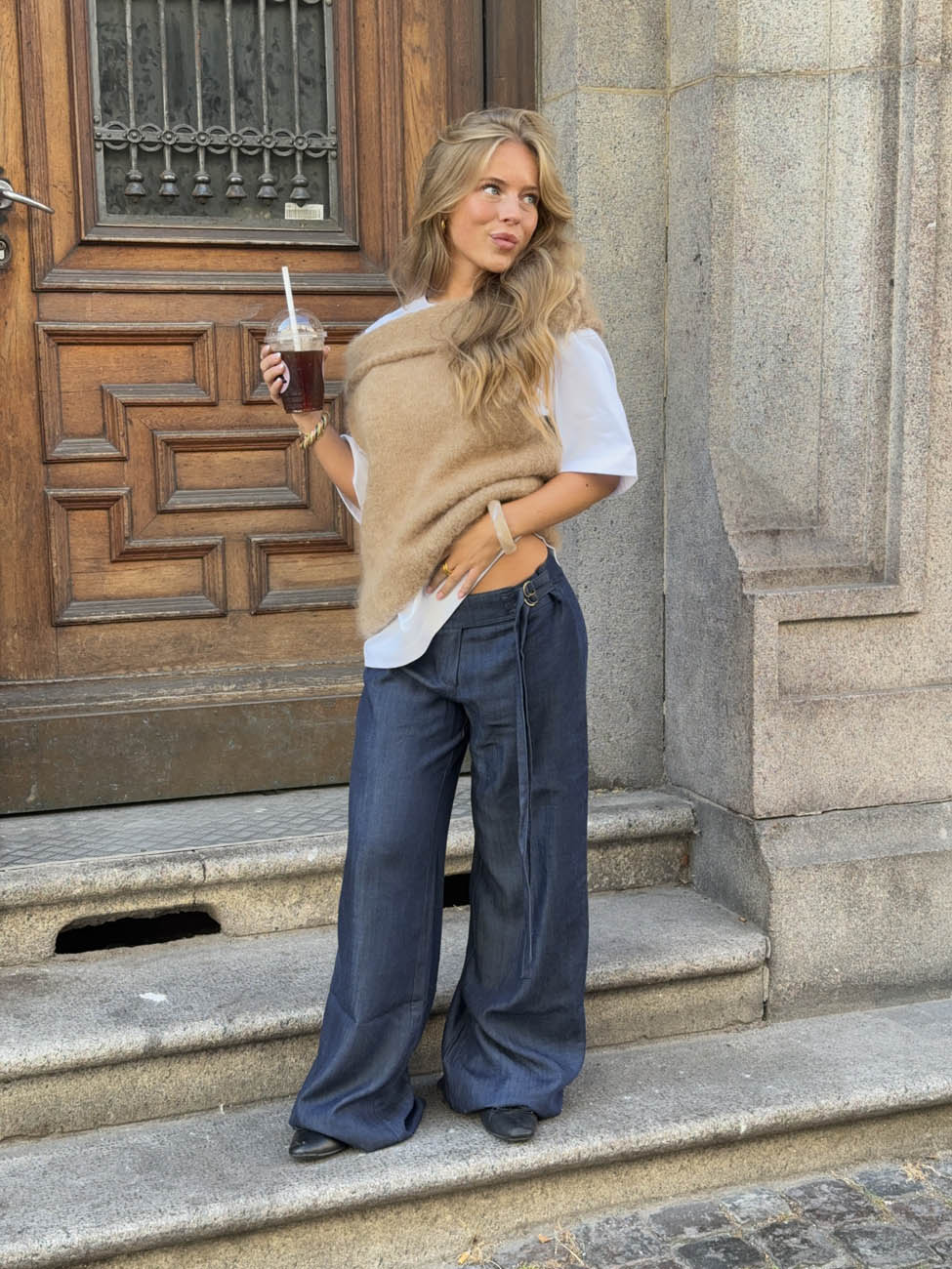 Ronya trousers with belt - Dark blue