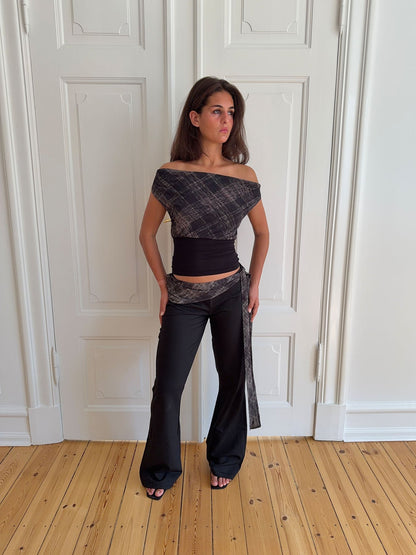 Lifina tie-waist trousers – Black