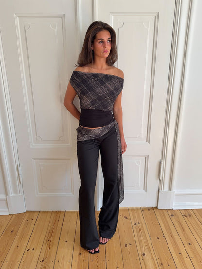 Lifina tie-waist trousers – Black