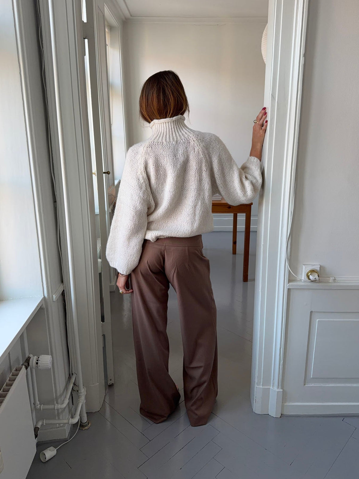 Buka pants with tie detail - Brown