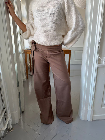 Buka pants with tie detail - Brown