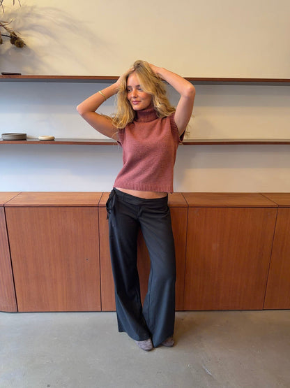Buka pants with tie detail - Black