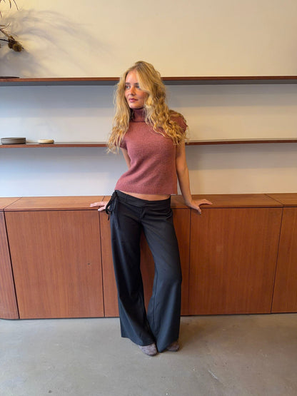Buka pants with tie detail - Black