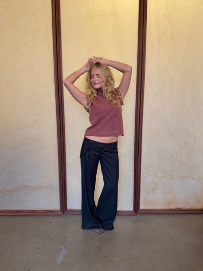 Buka pants with tie detail - Black