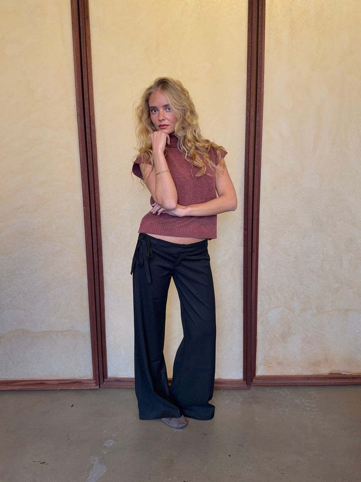 Buka pants with tie detail - Black