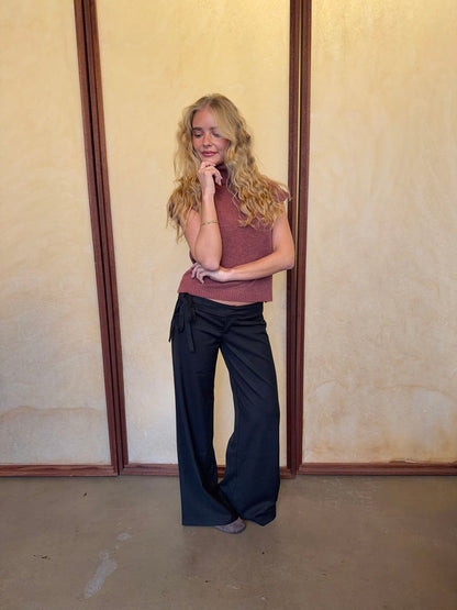 Buka pants with tie detail - Black