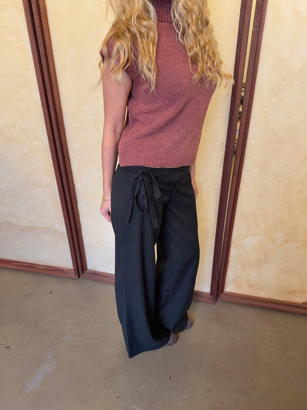 Buka pants with tie detail - Black