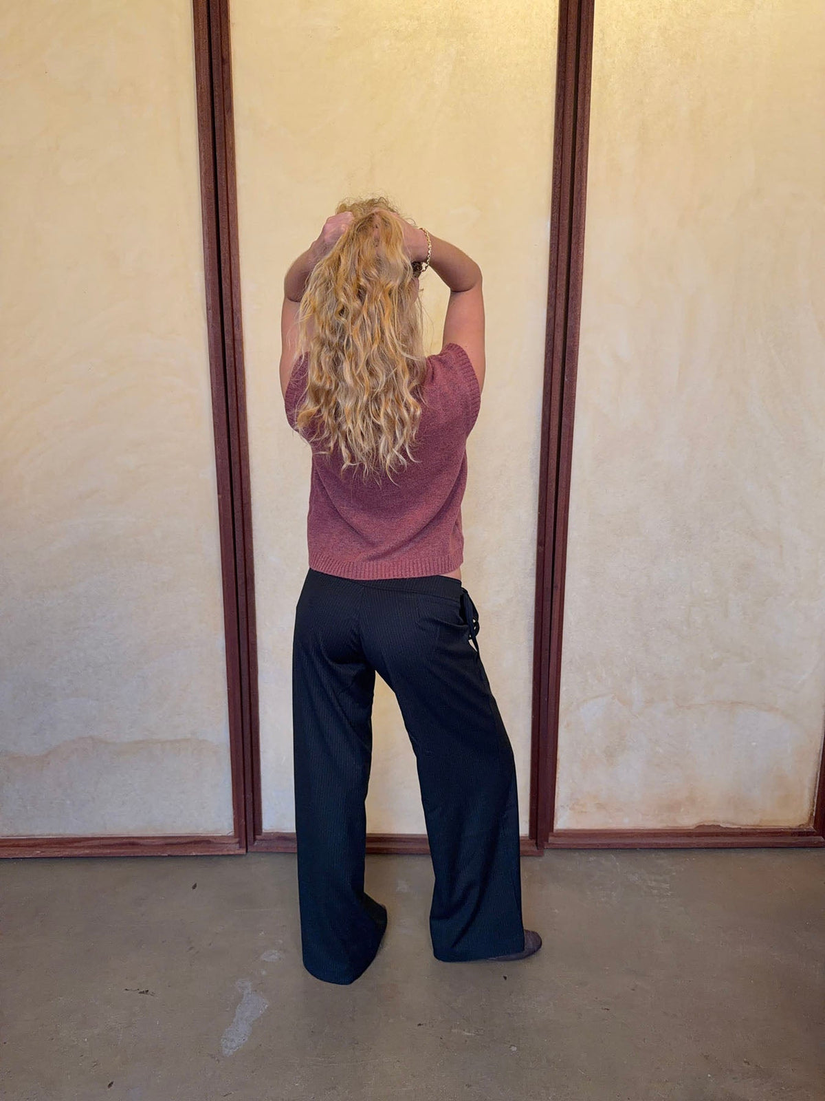 Buka pants with tie detail - Black