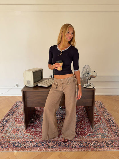 Sussa pants with details - Light brown