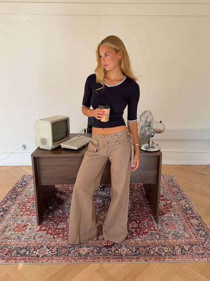 Sussa pants with details - Light brown
