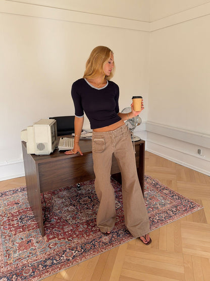 Sussa pants with details - Light brown