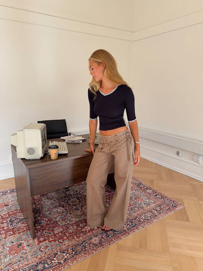 Sussa pants with details - Light brown