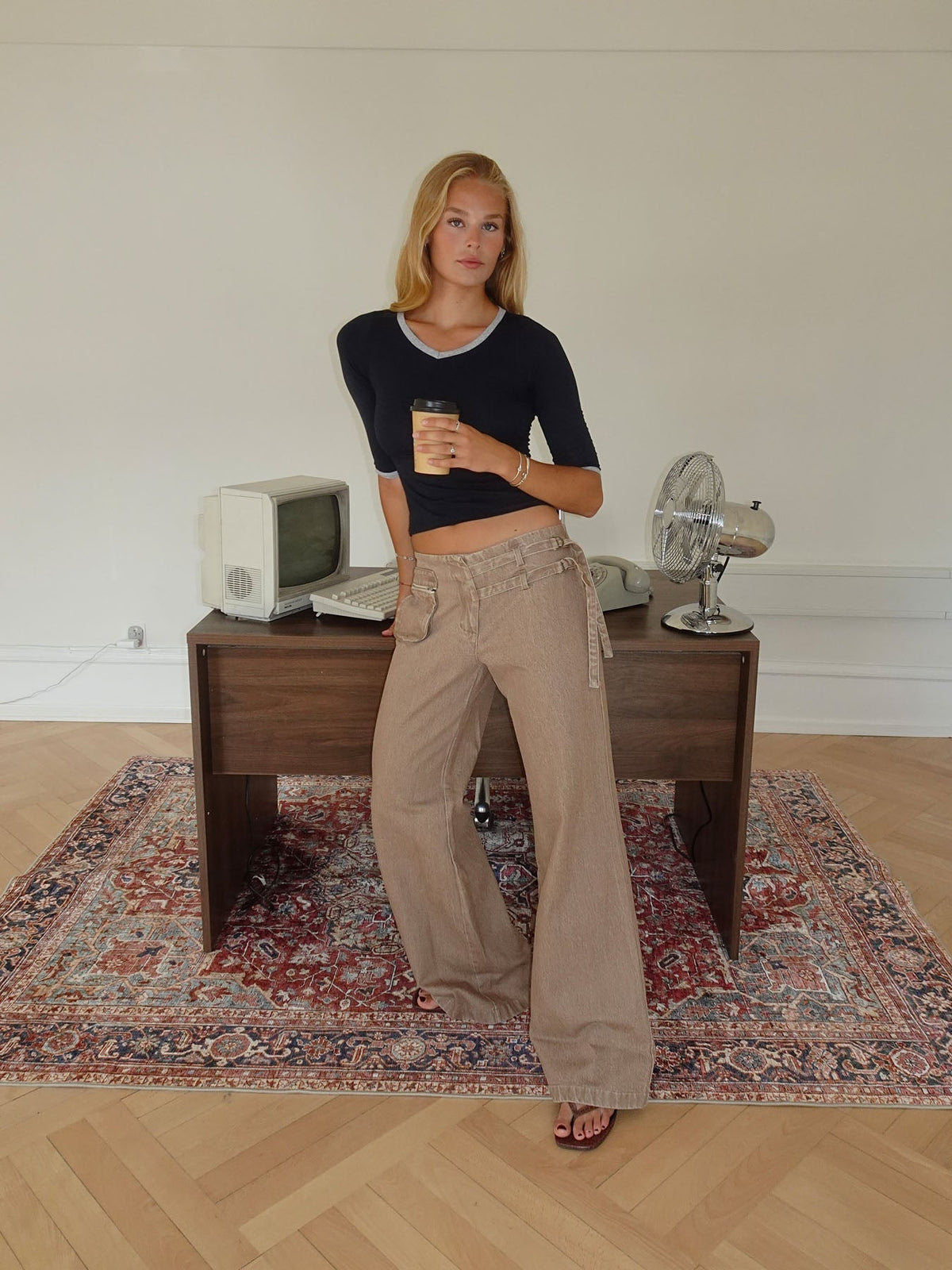 Sussa pants with details - Light brown