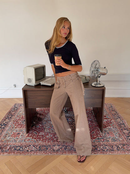 Sussa pants with details - Light brown