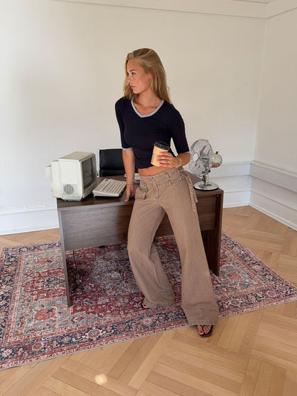 Sussa pants with details - Light brown