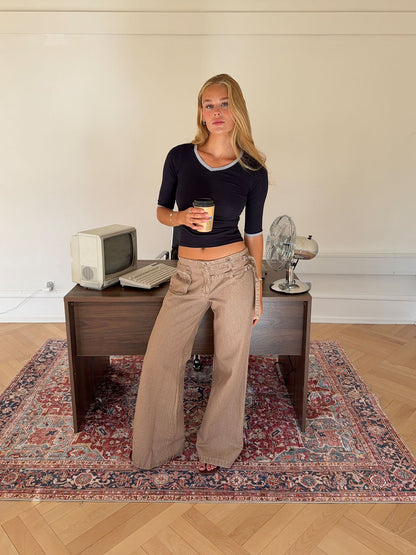 Sussa pants with details - Light brown