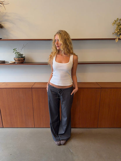 Gruja trousers with integrated belt – Grey
