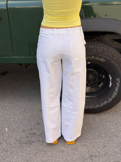 Salina pants with pocket detail - White
