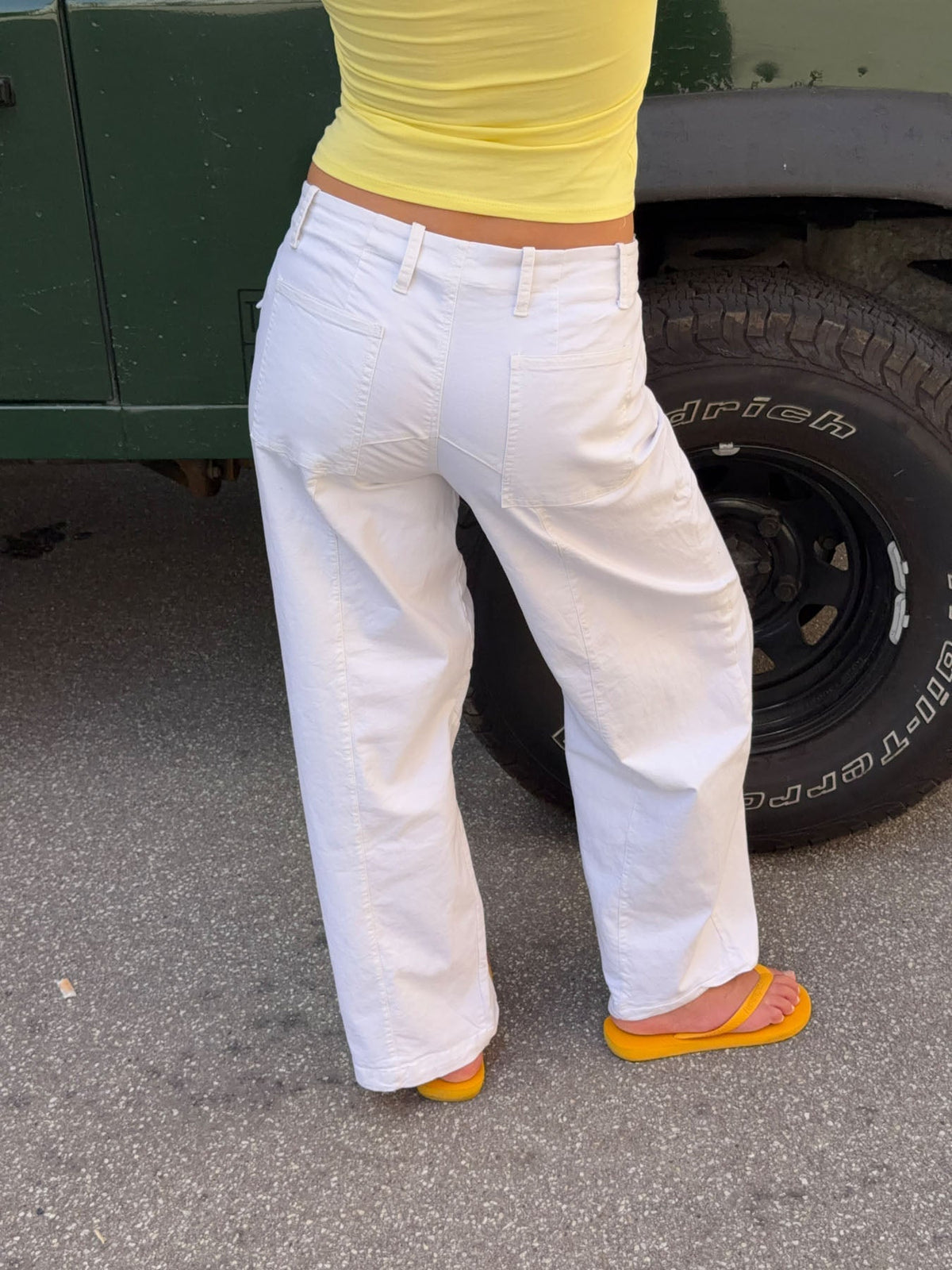 Salina pants with pocket detail - White