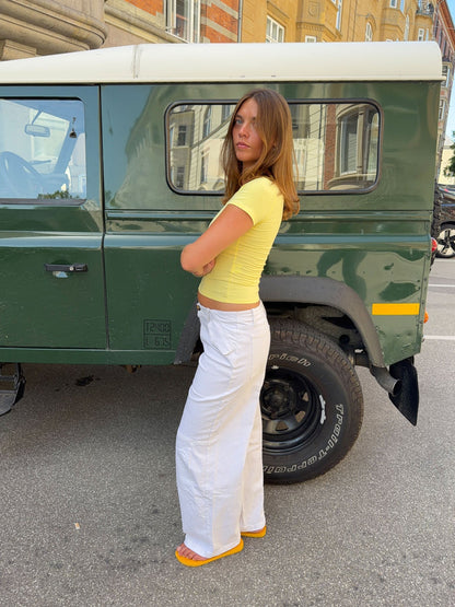 Salina pants with pocket detail - White