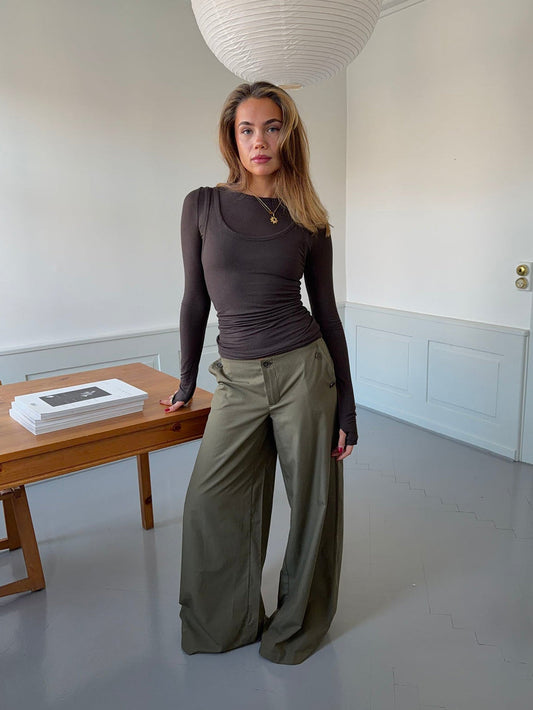 Maluna pants with stripes - Khaki