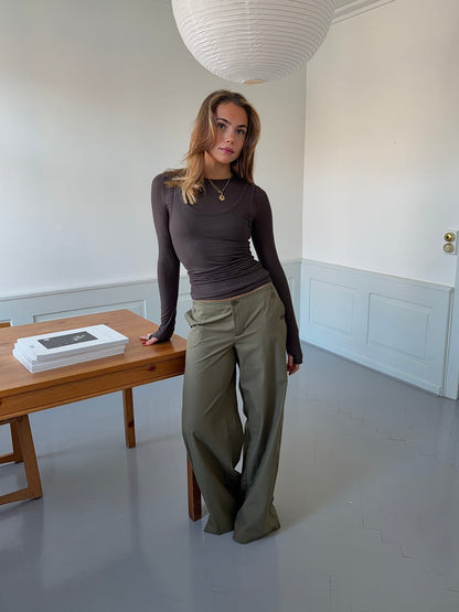 Maluna pants with stripes - Khaki