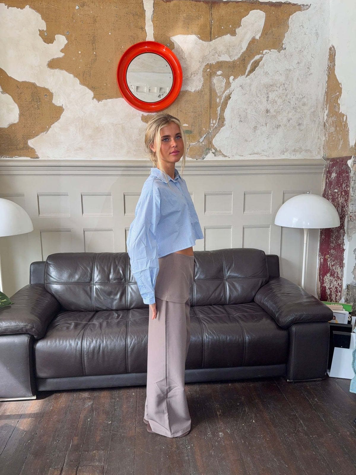 Thealine pants with skirt – Taupe