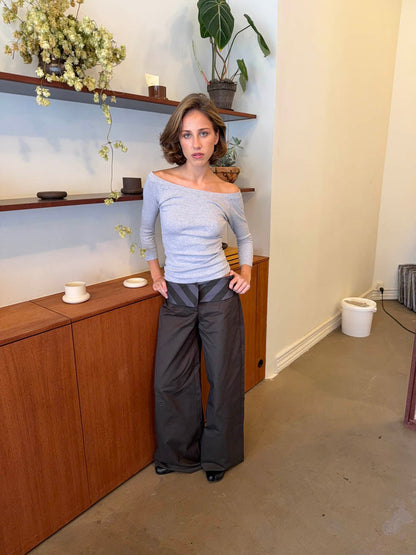 Bello pants with striped trim - Grey