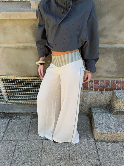 Polly pants with stripes - White/green