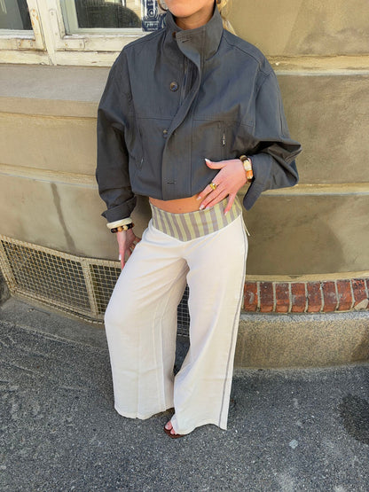 Polly pants with stripes - White/green