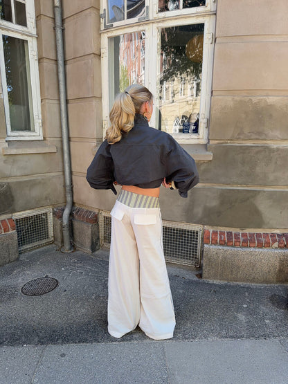 Polly pants with stripes - White/green