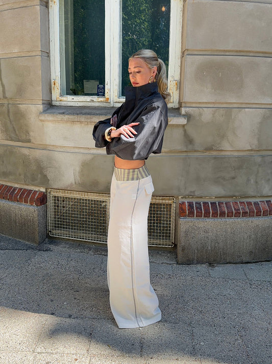 Polly pants with stripes - White/green