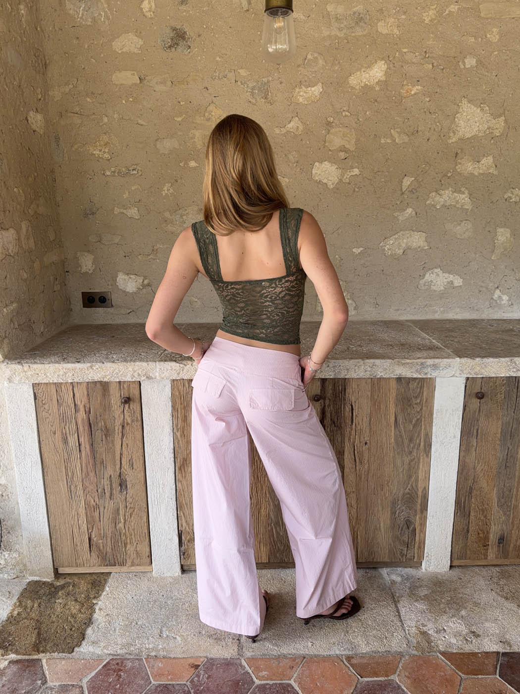 Vitella pants with stripes - Light pink