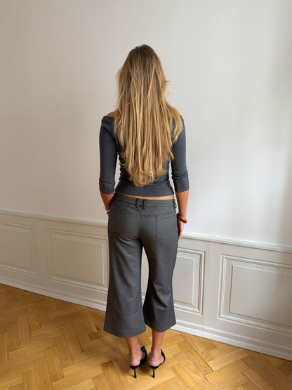 Taratina 3/4 pants with details – Grey