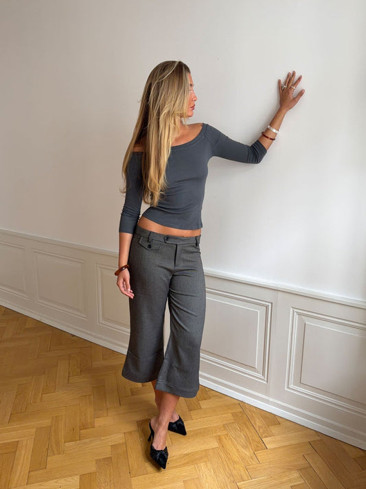 Taratina 3/4 pants with details – Grey