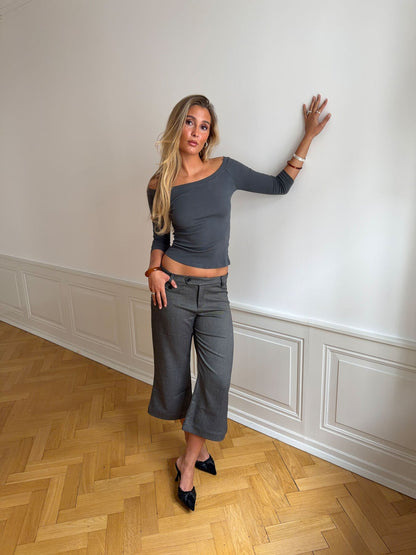 Taratina 3/4 pants with details – Grey