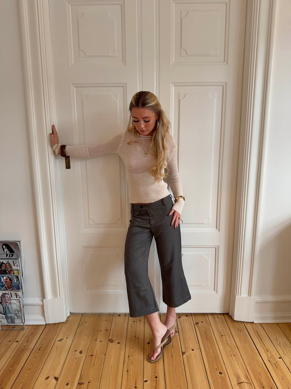 Taratina 3/4 pants with details – Grey