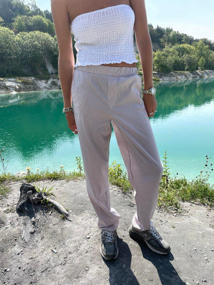 Luzy striped pants - brown