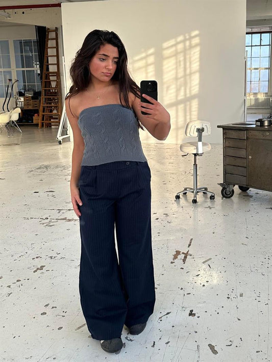 Amalia striped pants - navy