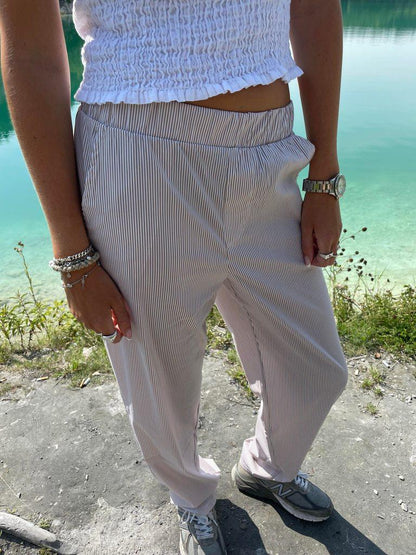 Luzy striped pants - brown